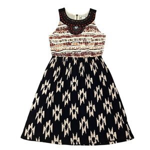 Lucky Brand Women's Ikat‎ Beaded Boho Sleeveless Dress Sz XS
